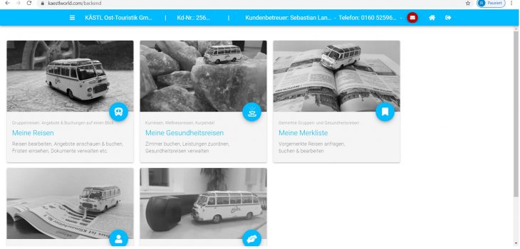 Referenzen und Projekte: Kästl Ost-Touristik Backend