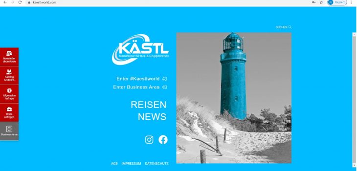 Referenzen und Projekte: Kästl Ost-Touristik Frontend